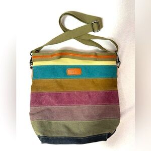 K2 Canvas Boho Multi-Color Y2K Crossbody Medium Hippie Shoulder Handbag